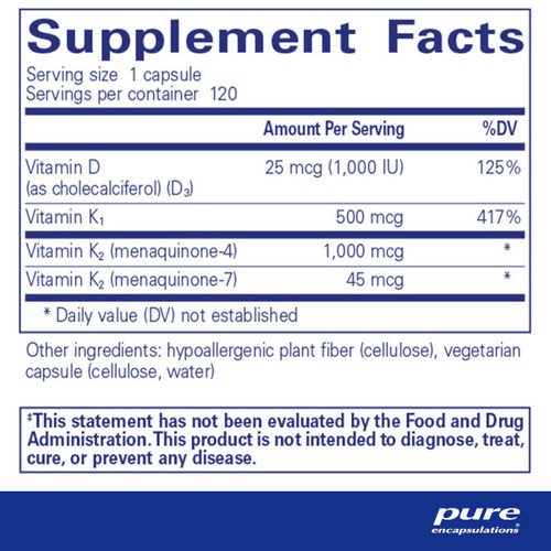 Synergy K - Pure Encapsulations 120 caps SPECIAL ORDER