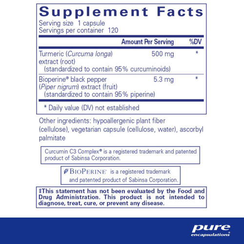 Curcumin 500 with Bioperine® - Pure Encapsulations 120 caps