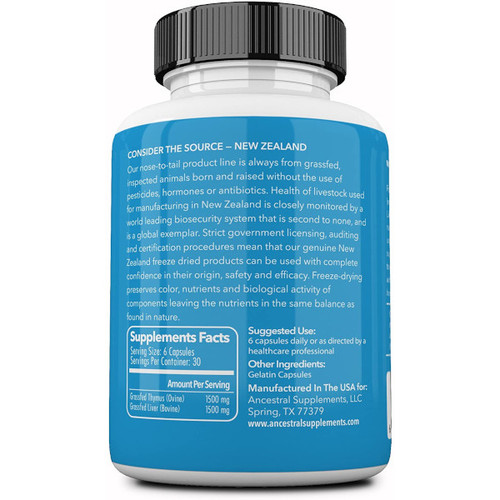 Grass Fed Thymus - Ancestral Supplements 180 caps SPECIAL ORDER Grass Fed Thymus - Ancestral Supplements 180 caps SPECIAL ORDER