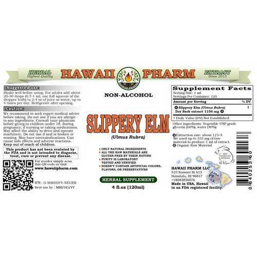 Slippery Elm - Hawaii Pharm 4 oz (120 ml) Slippery Elm - Hawaii Pharm 4 oz (120 ml)