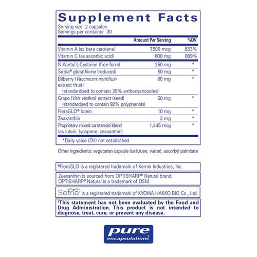 Macular Support Formula - Pure Encapsulations 60 caps SPECIAL ORDER Macular Support Formula - Pure Encapsulations 60 caps SPECIAL ORDER