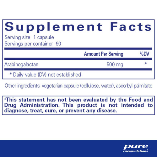 Arabinogalactan - Pure Encapsulations 90 caps (Exp 10/25) Arabinogalactan - Pure Encapsulations 90 caps (Exp 10/25)