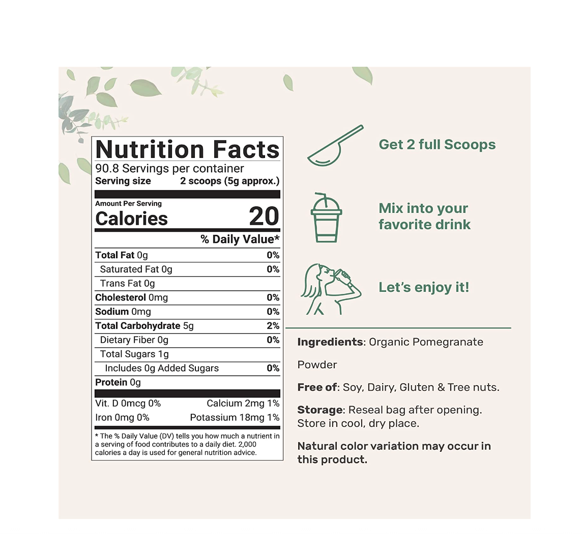 Organic Pomegranate Juice Powder Micro Ingredients 1 lb (454 g)