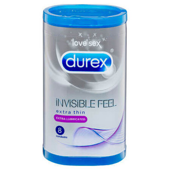 Durex Invisible Feel Extra Lubricated 8 Condoms