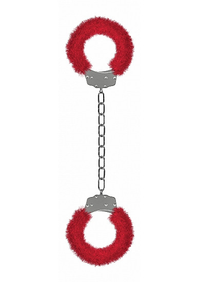 Ouch Beginners Legcuffs Furry Red