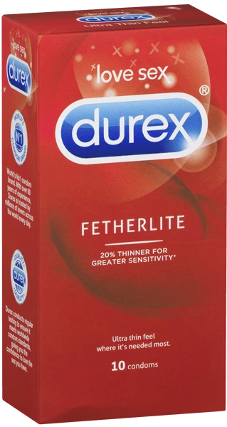 Durex Fetherlite Ultra Thin Feel Condoms (10) RETAIL PACK 