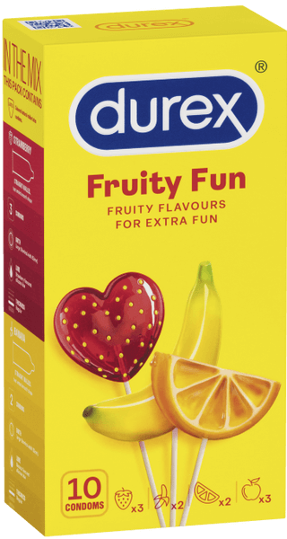 Durex Fruity Fun Flavoured Condoms 10pk
