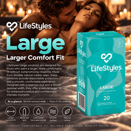Lifestyles Large (20 Condoms)  front