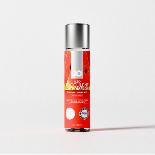 JO H2O Succulent Watermelon water-based lubricant 120ml bottle, front view
