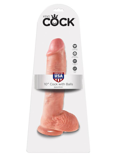 King Cock - 10 in. Cock With Balls Flesh adult toy