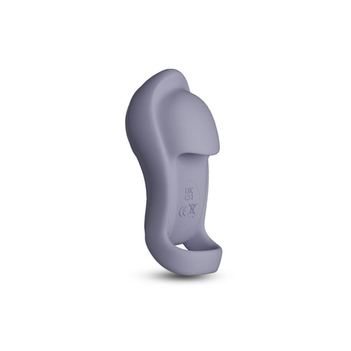 NS Novelties Techno Molly gray silicone finger vibrator shown on a white background