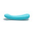 iroha TSUKI+ AONAMI vibrator lying on its side, profile view showing the tip curve and charging contacts