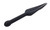 Edge by Sportsheets Silicone Tawse in black, angled view of the knob handle and split tails