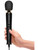 Le Wand Powerful Petite Plug-In in black held in hand, showing three-button control