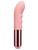 Le Wand Mini Vibe G-Thrill pink G-spot vibrator with rippled shaft and chrome handle, upright view