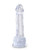 King Cock Clear 7 in. clear dildo with balls, alternate angle on white background