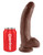 King Cock 9 inch Cock with Balls dildo in brown beside a drink can for size comparison