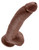 King Cock 9 inch Cock with Balls brown dildo, detail view