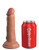 King Cock Elite 6 in. tan silicone dildo shown beside a soda can for size comparison