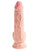 King Cock Plus 7.5 inch Triple Density Cock with Balls in Light, front view of veined shaft and suction base