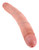 King Cock 12 in. Slim Double Dildo in Light, angled close-up of the head and vein detail