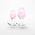 NS Novelties Cosmic Glams 2pc Kit in Pink: small and medium clear plugs with pink glass marbles