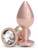 Rear Assets Iridescent Champagne Medium plug by NS Novelties with clear gem base, two angles