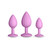 NS Novelties INYA Triple Ace Kit Blush – three ribbed pink silicone anal plugs in small, medium and large sizes