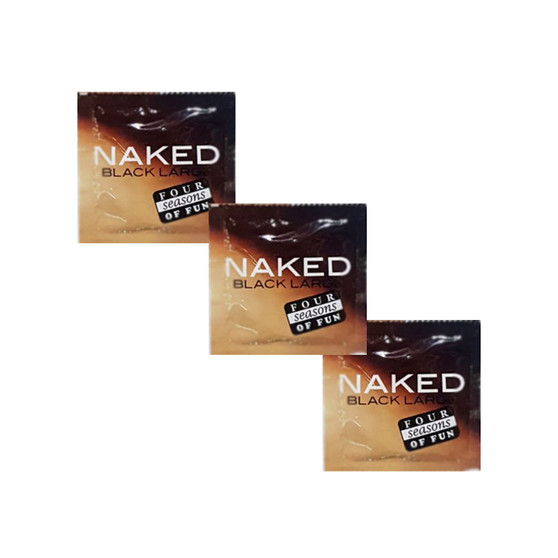 Four Seasons Naked Black Large Condoms