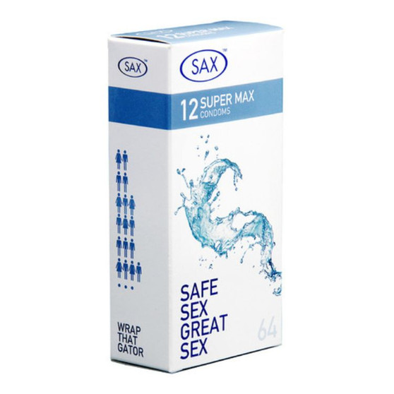 Sax Super Max Condoms 12pk Retail Pack