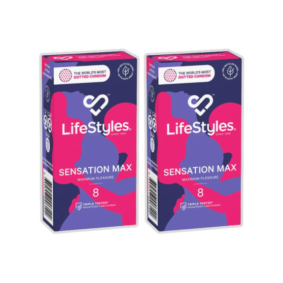 Lifestyles Sensation Max Studded Condoms (16) Twin Pack
