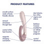 Satisfyer Heat Wave USB Rechargeable Rabbit Vibrator Mauve Features