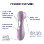 Satisfyer Pro 2 Rechargeable Clitoral Stimulator Purple Features