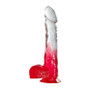 Cheap Products Two Tone 8" PVC Dong Dildo (With Balls) Clear/Red