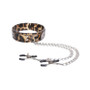 Cheap Products Leopard PU Collar with Nipple Clamps