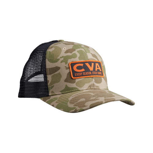 CAMO CVA LOGO 6 PANEL TRUCKER