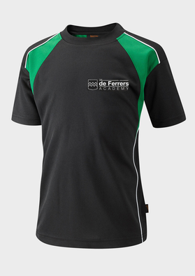 de Ferrers Academy **NEW 2022** Unisex PE Short Sleeve Shirt