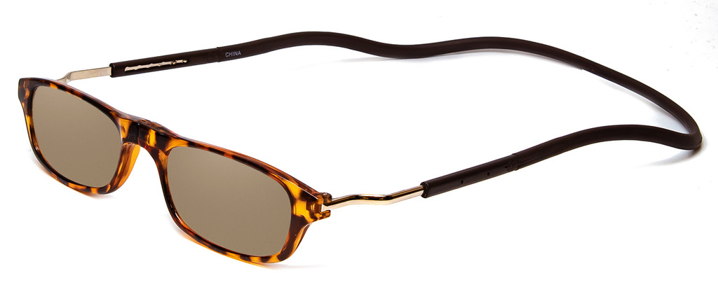 Profile View of Snap Magnetic SP01-C2 Designer Polarized Sunglasses with Custom Cut Amber Brown Lenses in Dark Brown Tortoise Havana Red Unisex Oval Full Rim Plastic 52 mm