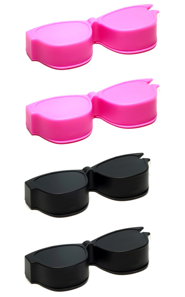 Calabria Kool Klean 4 Pack Eyeglasses Lens Cleaner Kit Pink/Black 15ml Cleaning Spray, White Cleaning Cloth Eyewear Cleaning