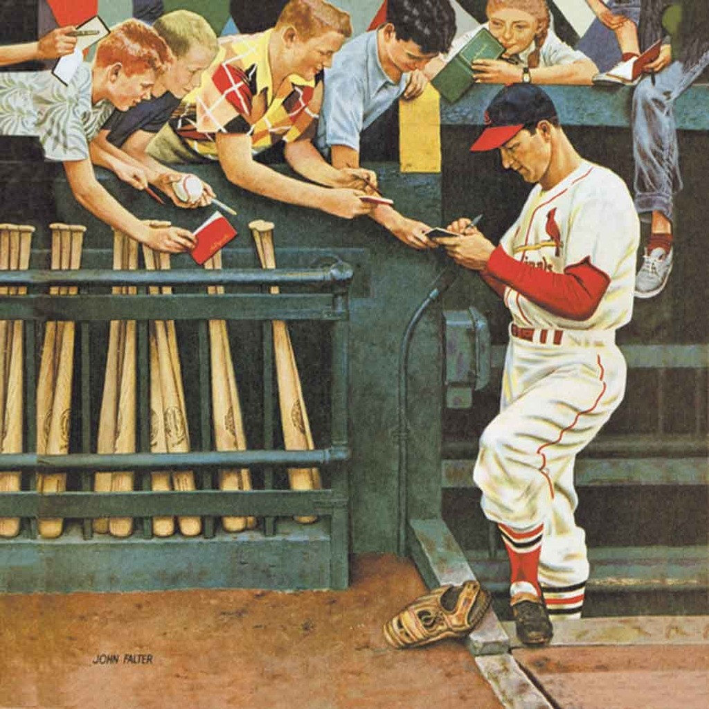 Norman Rockwell Famous Artwork Cleaning Cloth "Stan Musial"