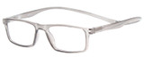 Profile View of Magz Gramercy Magnetic Neck Hanging Reading Glasses w/ Snap It Design in Crystal Transparent Smoke Gray