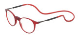 Profile View of Calabria SP04 Snap Magnetic Reading Glasses Crystal Red Front Connect Adjustable Temples Around Neck Hanging Readers
