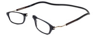 Snap Magnetic C1 Unisex Oval Designer Reading Glasses Gloss Black 52mm Custom Lenses