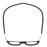 Top View of Snap Magnetic SP01-C1 Designer Single Vision Prescription Rx Eyeglasses in Gloss Black Silver Unisex Oval Full Rim Plastic 52 mm