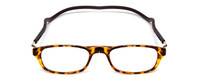 Front View of Snap Magnetic SP01-C2 Designer Reading Eye Glasses with Custom Cut Powered Lenses in Dark Brown Tortoise Havana Red Unisex Oval Full Rim Plastic 52 mm