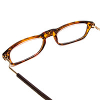 Close Up View of Snap Magnetic SP01-C2 Designer Reading Eye Glasses with Custom Cut Powered Lenses in Dark Brown Tortoise Havana Red Unisex Oval Full Rim Plastic 52 mm