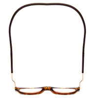 Top View of Snap Magnetic SP01-C2 Designer Reading Eye Glasses with Custom Cut Powered Lenses in Dark Brown Tortoise Havana Red Unisex Oval Full Rim Plastic 52 mm