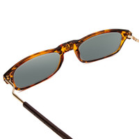 Close View of Snap Magnetic SP01-C2 Designer Polarized Sunglasses with Custom Cut Smoke Grey Lenses in Dark Brown Tortoise Havana Red Unisex Oval Full Rim Plastic 52 mm