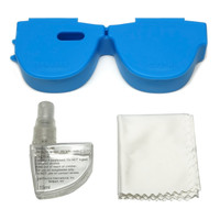 Calabria Kool Klean Eyeglasses Lens Cleaner Kit Blue 15 ml Cleaning Spray, White Micro-Fiber Cleaning Cloth Eyewear Cleaning