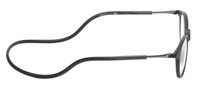 Side View of Calabria SP04 Snap Magnetic Reading Glasses Blue Light Black Men Women Adjustable Temples Around Neck Hanging Readers